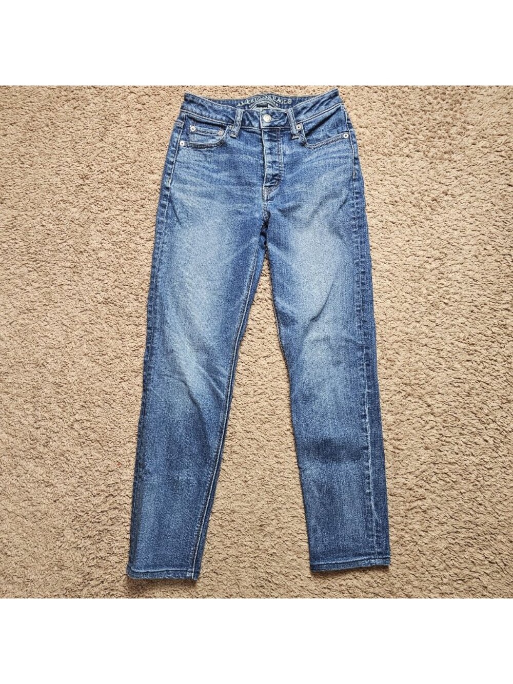 American Eagle Jeans Womens 0 Long 25x26 Blue Vintage Hi Rise Denim Stretch
